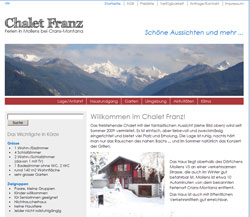 Screenshot der Website chalet-franz.ch